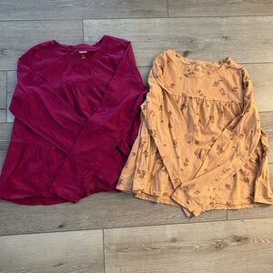 Lot of 2 Sonoma Women Long Sleeve Ruffle Shirts Size L